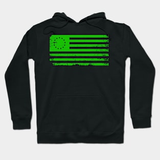 Green USA 1776 Flag Hoodie